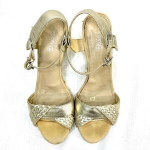 Sperry Top Sider  Espadrilles Size 9 Silver Gold Leather Boho Saylor